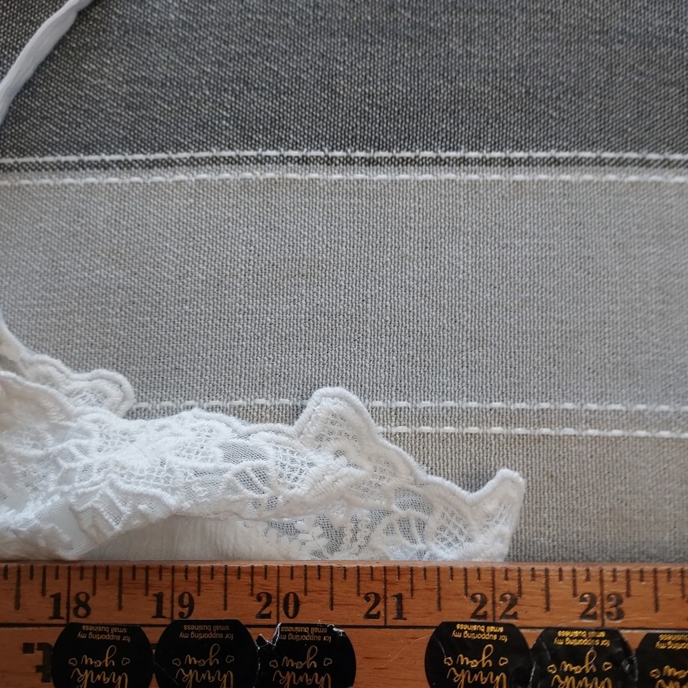 White Crinkle Lace Trim Tie Front‎ Cami Top XXL Boho Camisole Festival Romantic - Picture 4 of 6